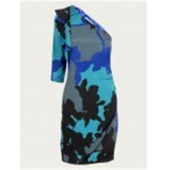 Robe Cocktail Asymétrique Diane Von Furstenberg Cobb - Taille 10 US - Soie Noire - Neuve Avec étiquettes